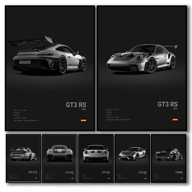 GT RS Turbo Canvas Car Art